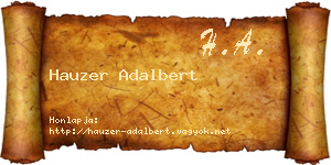Hauzer Adalbert névjegykártya